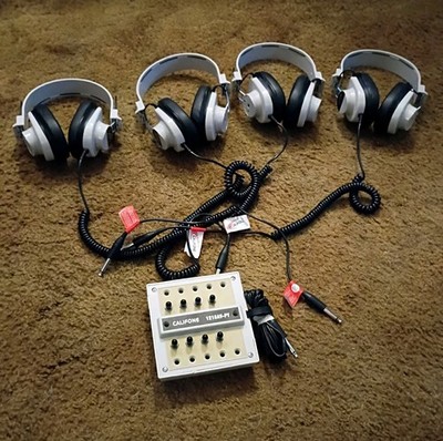 Vintage Califone 1218AV-PY 8-Position Jackbox Listening Center with 4 Headphones