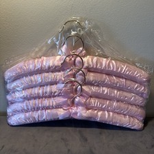5 Pieces, 15" Pink Satin Padded Hangers Dress Lingerie Bridal Cloth Hanging NEW