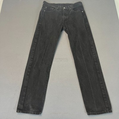 Levi's 505 Unisex Jeans Grey Black Denim W33 L34 (32) 100% Cotton Y2K VTG