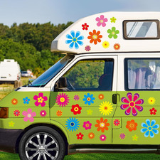 Daisy Stickers 180 Pcs Flower Car Decals 60'S Hippie Stickers Daisy Vinyl Retro