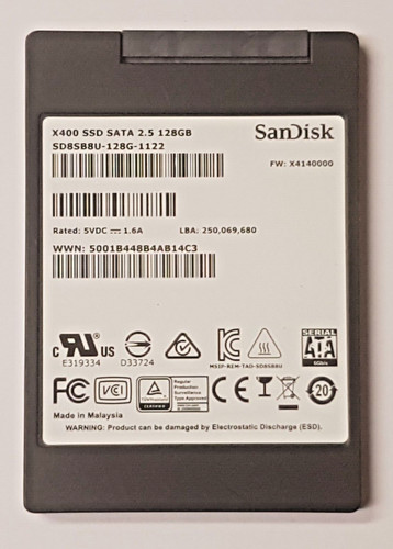 128 GB SATA III SanDisk X400 SSD SD8SB8U-128G-1122 3D-NAND TLC 2.5" Festplatte