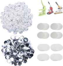 Happizza 500 Sets 32Mm Button Making Supplies Metal Cover Plastic Back Clear ...