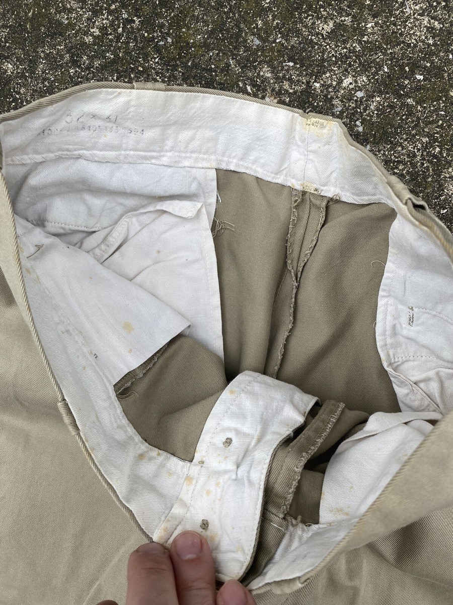 VINTAGE - 1940　41カーキー　アルミボタン【VIN 1940s U.S.ARMY chino trousers 41 khaki 1940年代 アメリカ軍
