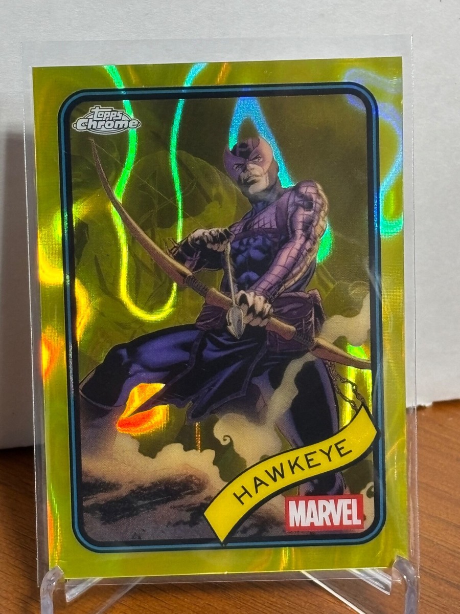 2025 Topps Chrome Marvel Yellow Lava Refractor #133 Hawkeye | eBay