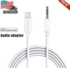 2 Pack For iPhone Audio Cable Adapter 8 Pin to 3.5mm AUX Audio Car Adapter Cord