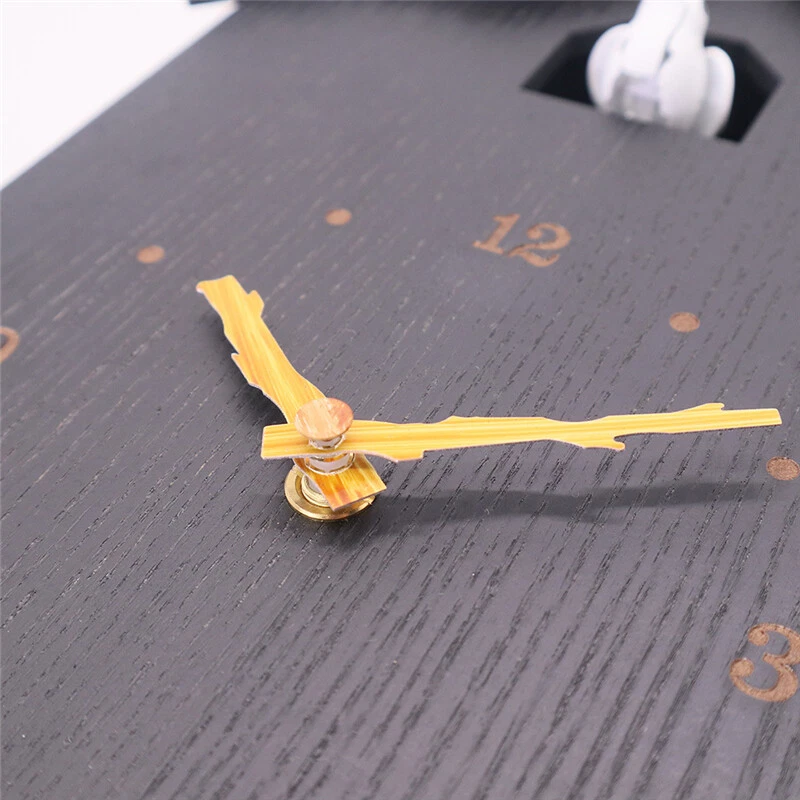 Reloj de Pared Pájaro Cuco Madera Decoración Dormitorio Negro Reloj de Pared Reloj Señal Horaria Foto 4 de 4