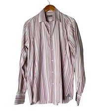 Mens Ted Baker London Pink Striped Long Sleeve Button Up Shirt