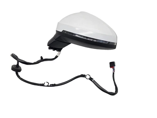 2017-2019 AUDI A4 B9 FRONT LEFT SIDE EXTERIOR DOOR REAR VIEW MIRROR & CABLE OEM
