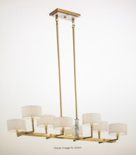Kichler Laurent 52054CG 8-Light Champagne Gold Chandelier w/ White Fabric Shade