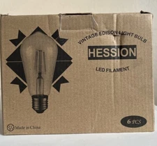 Hession Vintage Edison Light Bulbs LED Filament ST58 E62 Base 4W@2700K 6ct