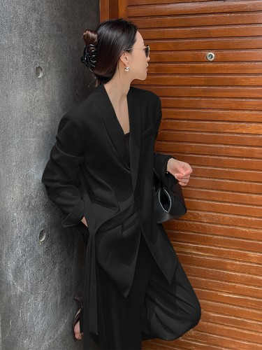 Women Formal Suit Set New Casual Autumn Suit Jacket Wide Leg Pants Two-piece Set - 第 8/27 張圖片
