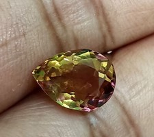 A NATURAL Zultanite Bi-Color Pear Cut Loose CERTIFIED Turkish GEMSTONE 3.5 Ct