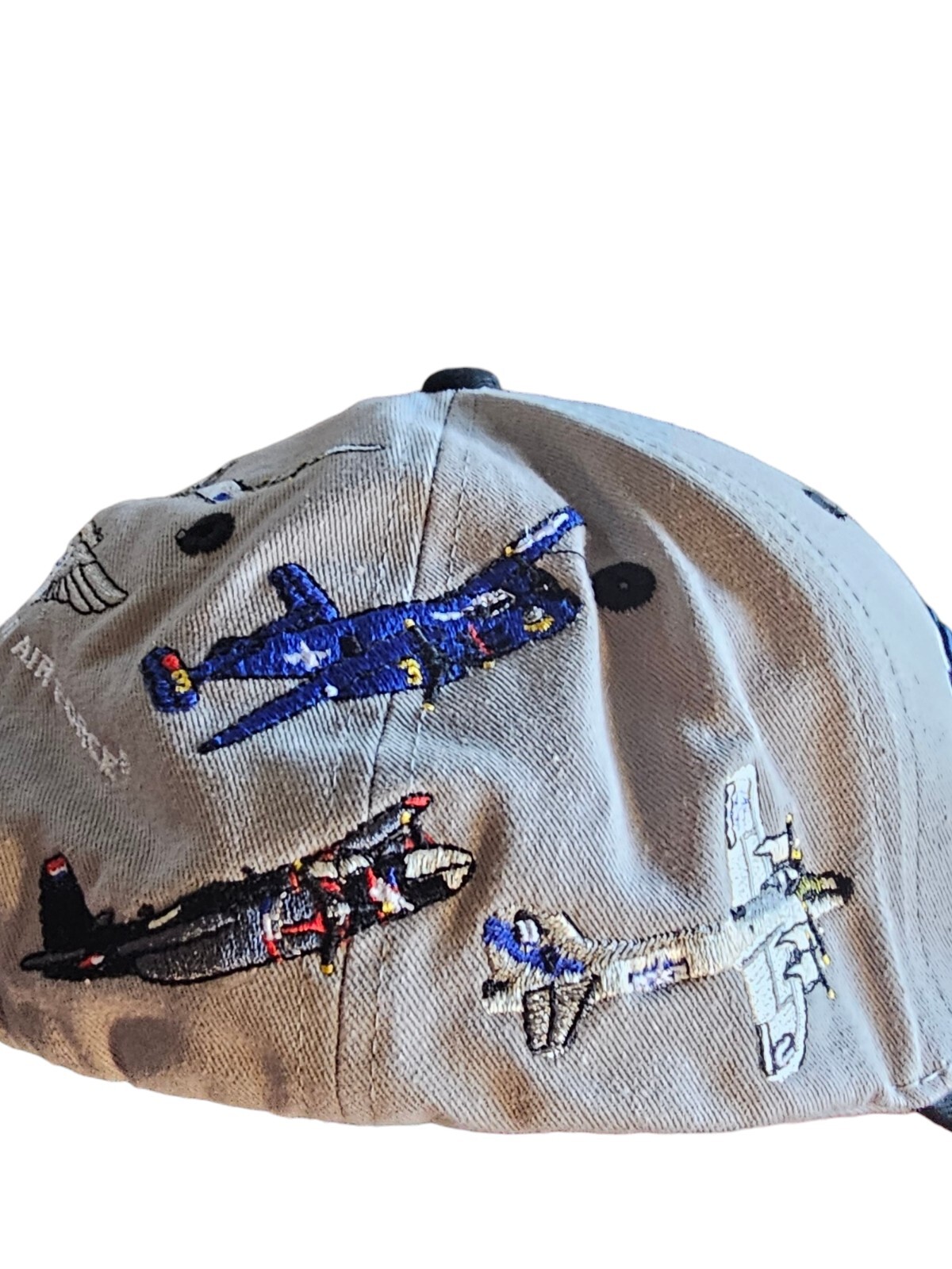 Bomber Command Hat Cap Strap Back Blue Gray Adjus… - image 5