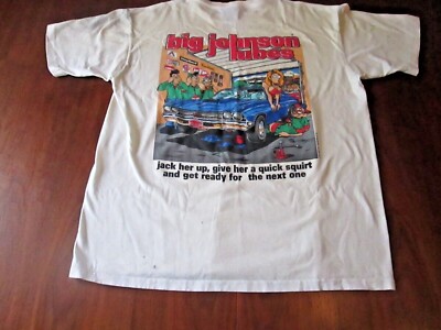 VTG BIG JOHNSON LUBES Sex Humor T-Shirt 69 Chevelle L Single