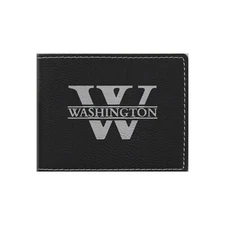 Personalized Wallet Monogrammed Engraved Leatherette Wallet with Custom Text