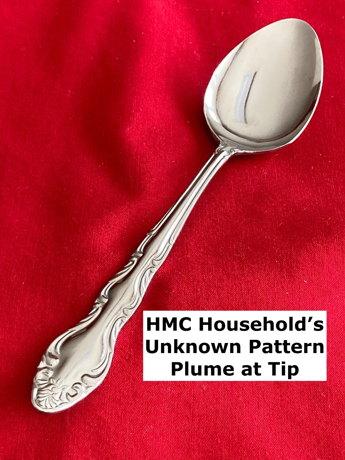 HMC 7.5-inch Plume Tip Scroll Stainless Steel Serving Spoon