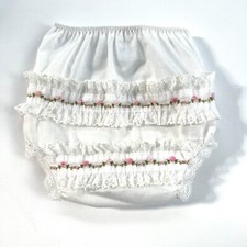 Vintage Diaper Cover Alexis Baby Girl Handi-Panti Bloomers White Pink W/Lace