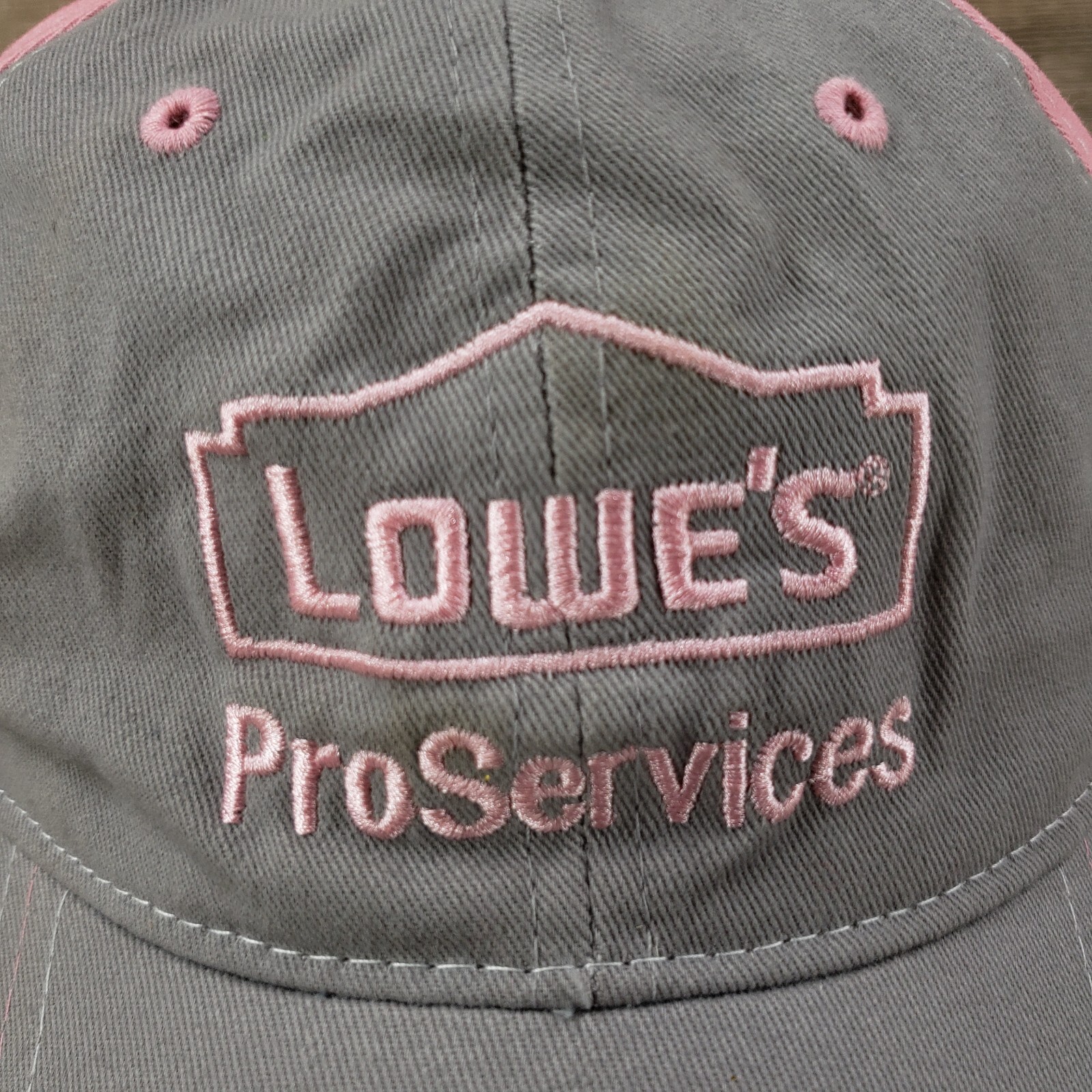 Lowe's ProServices Hat Cap Strap Back Gray Pink L… - image 2