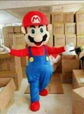 Super Mario Mascot Costume Cosplay Party Fancy Dress Brothers Suits Adult Size