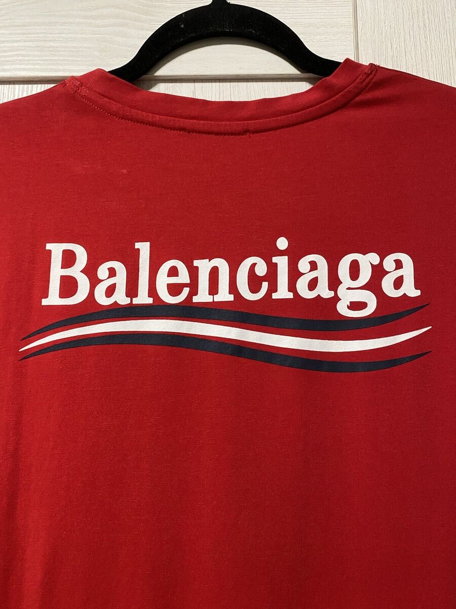 BALENCIAGA WOMENS POLITICAL CAMPAIGN T-SHIRT VINTAGE LOGO BALENCIAGA WOMENS POLITICAL CAMPAIGN T-SHIRT VINTAGE LOGO