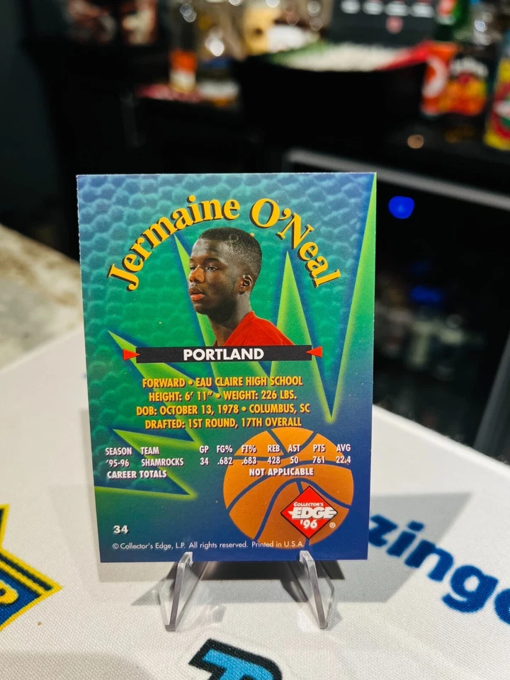 1996-97 Collector's Edge Rookie Rage #34 Jermaine O'Neal RC Portland — 第 2/2 张图片
