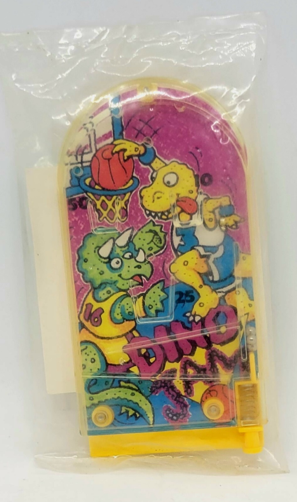 Wendy's Kids' Meal Toy 1992 Dino Games - Hand Held Basketball Pinball Game