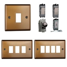 Varilight Urban gebürstete Bronze Powergrid Platten & Iridium Schaltermodule