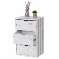 Schubladenkommode HWC-C62, Kommode, Shabby Vintage 3 Schubladen 53X32X26Cm, Weiß