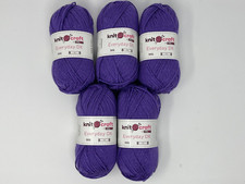 5x 50g Knit Craft Everyday DK HED13 Purple Wool/Yarn (A5136)
