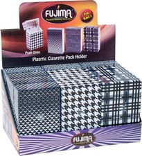 12 Assorted Black White Push Open Cigarette Case Pack Holders for King Size