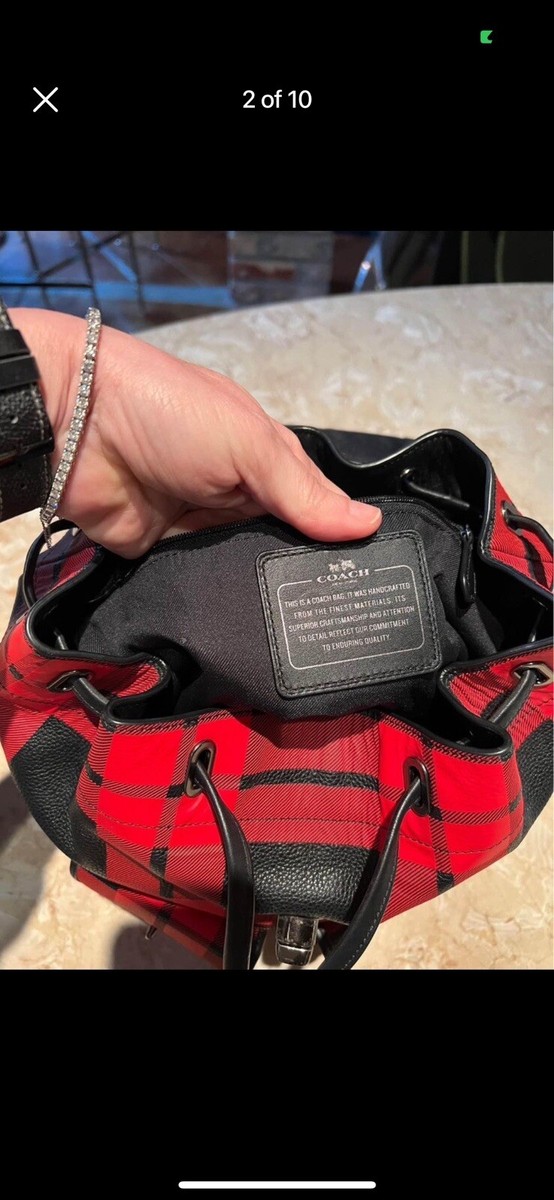 COACH リュック ブラック/レッド ストライプ Coach West Backpack With Varsity Stripe | Brixton Baker