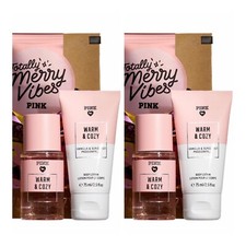 Victoria  s Secret PINK Warm  Cozy Body Mist and Lotion Gift Set  Lot of 2 