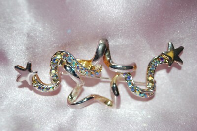 Crystal Star Swirl Pin Brooch Pendant Rainbow Silver Space Sales Twinkle Sparkle