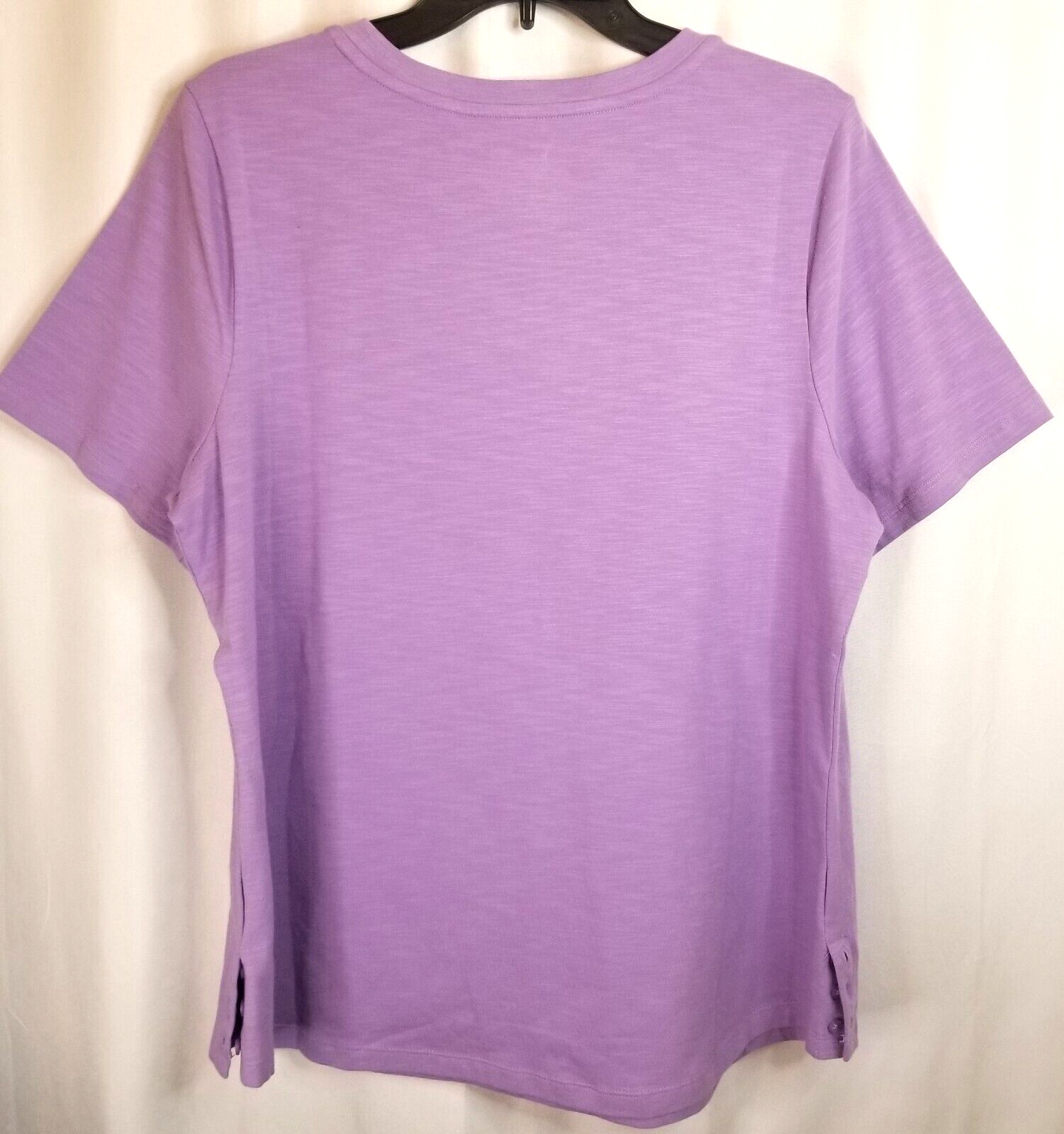 Isaac Mizrahi Live Essentials Women's Top Light Purple Short Sleeve Size XL thumbnail 5