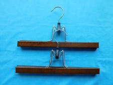 Wooden Clamp Hangers Pants/ Skirts Lot Of 2  12" GOOD WORKING CONDITION