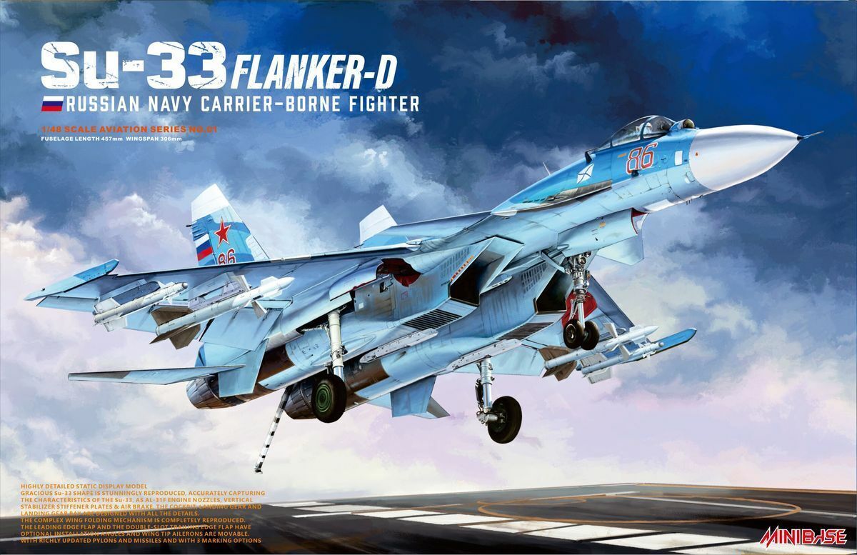 MiniArt MINIBASE 8001 1/48 Russian Navy Carrier-Borne Fighter Su-33 ...