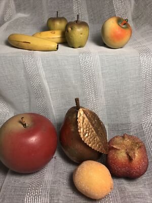 VTG Pear Banana Lemon Pepper Faux Fruit Shimmer Sugar (9) Collectible Estate