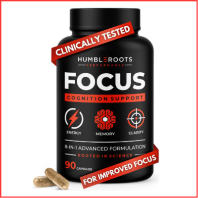 ALL NATURAL SUPPLEMENT Focus Energy Mental Support 90ct HUMBLEROOTS PERFORMANCE