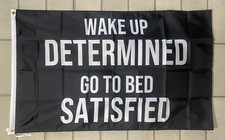 Determination Satisfaction Flag FREE SHIP Garage Gym Motivation Lifting USA 3x5  