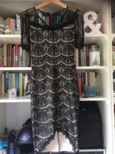 Stunning Fire Los Angeles Dress Small (10) Nude With Lace Overlay 