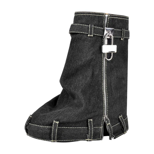 Punk Goth Womens Buckle Zipper Leather Round Toe High Wedge Heels Mid Calf Boots - Picture 43 of 51