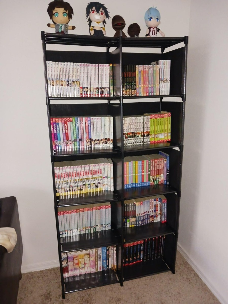 Libreria 6 Livelli 10 Cubi JIUYOTREE 80x31x156 Cm - Nero Per Camera E Soggiorno