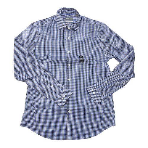 NWT Michael Kors Fine Gauge Knit Dress Shirt Mens 2XL Blue Untucked Slim  Fit | eBay