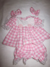 CPK doll clothes/pink check dress/bloomers/hair bows