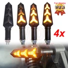 4x Amber Motorcycle Turn Signal 12LED Tail Light Blinker Flexible For Dirt Bikes
