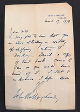 THEATRICAL IMPRESARIO JOHN HOLLINGSHEAD - AUTOGRAPH LETTER - GAIETY THEATRE