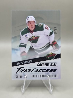 2024-25 Upper Deck Credentials Matt Boldy Acetate Ticket Access #'d /99