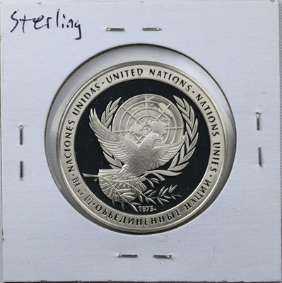 1975 United Nations Peace Medal FRANKLIN MINT Sterling Silver