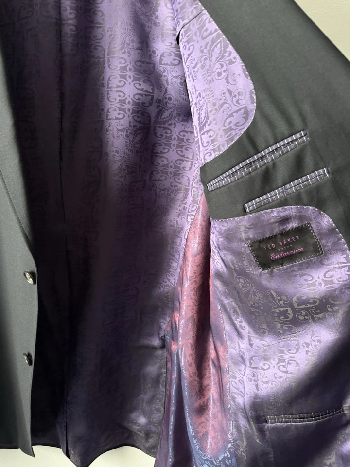 TED BAKER Endurance Men’s Judd Black Blazer Jacket Size 46 XL 100% Wool - Image 2 of 4