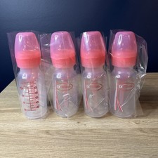 Dr Brown's Natural Flow Anti-Colic Options Narrow Baby Bottle 4 oz PINK, 4 Pack